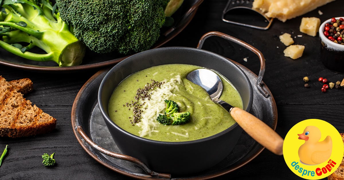 Supa crema de broccoli cu Cheddar
