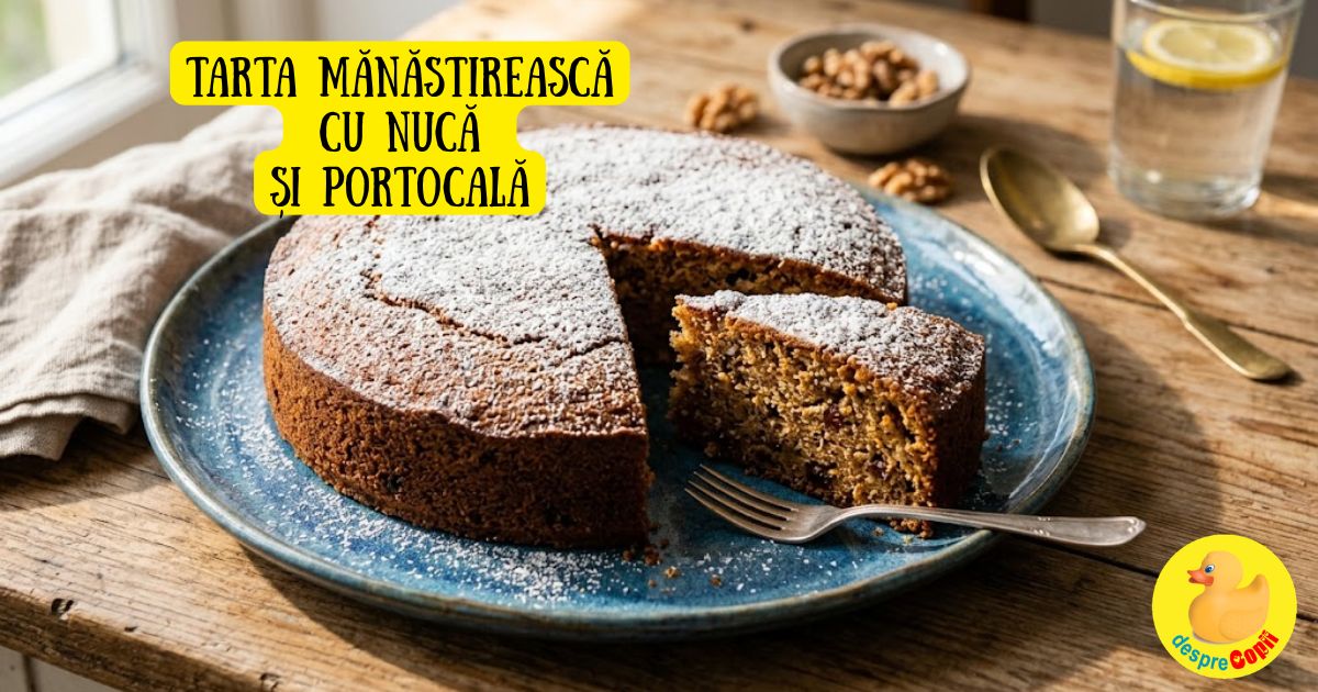 Tarta manastireasca cu nuca si portocala - deliciu integral vegan (de post)