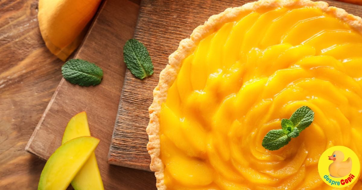 Tarta cu mango si crema fina de vanilie: desert exotic, usor si elegant