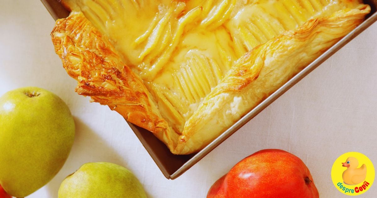 Tarta rapida cu pere si sos de ciocolata: desert elegant, dulce si decadent