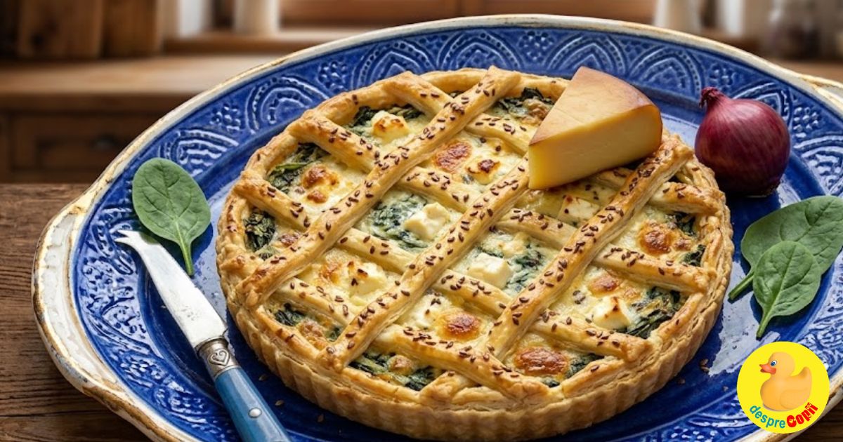 Cea mai cremoasa tarta cu spanac și 4 branzeturi - un deliciu pentru intreaga familie