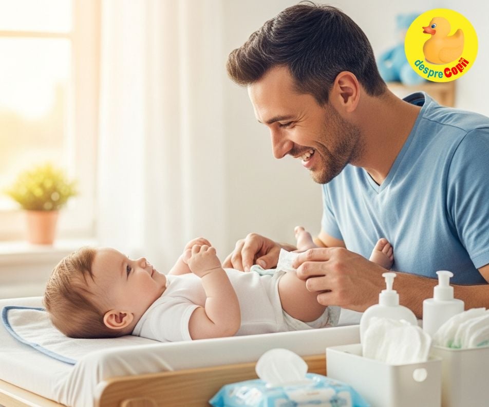 Taticii care schimba scutecele sunt barbatii care schimba lumea. Pentru ca totul incepe cu iubirea pentru copilu tau.