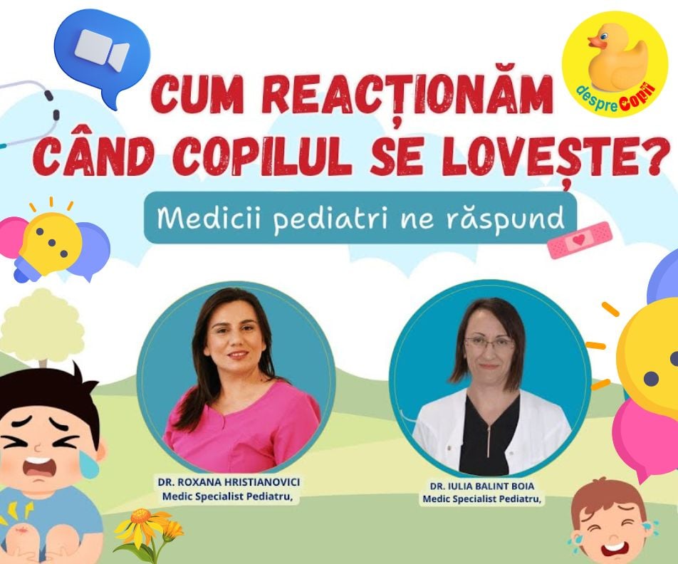 Ce facem cand copilul se loveste? Recomandarile medicilor pediatri intr-un webinar esential pentru parinti