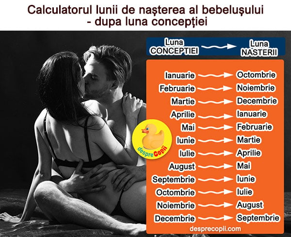 Calendar de concepere a copilului - tabelul lunilor, calculator sarcina si alte variabile | Desprecopii.com