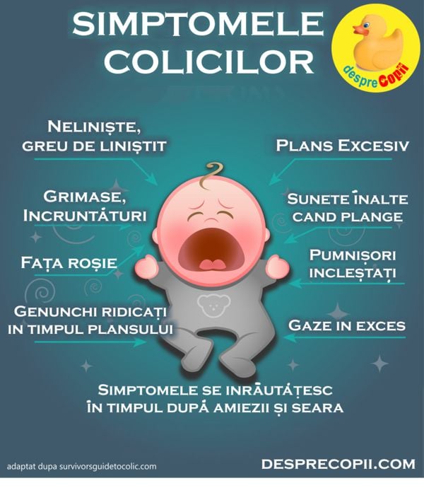 simptome colici bebelus - infografic