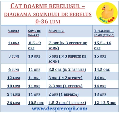 somnul bebelus diagrama