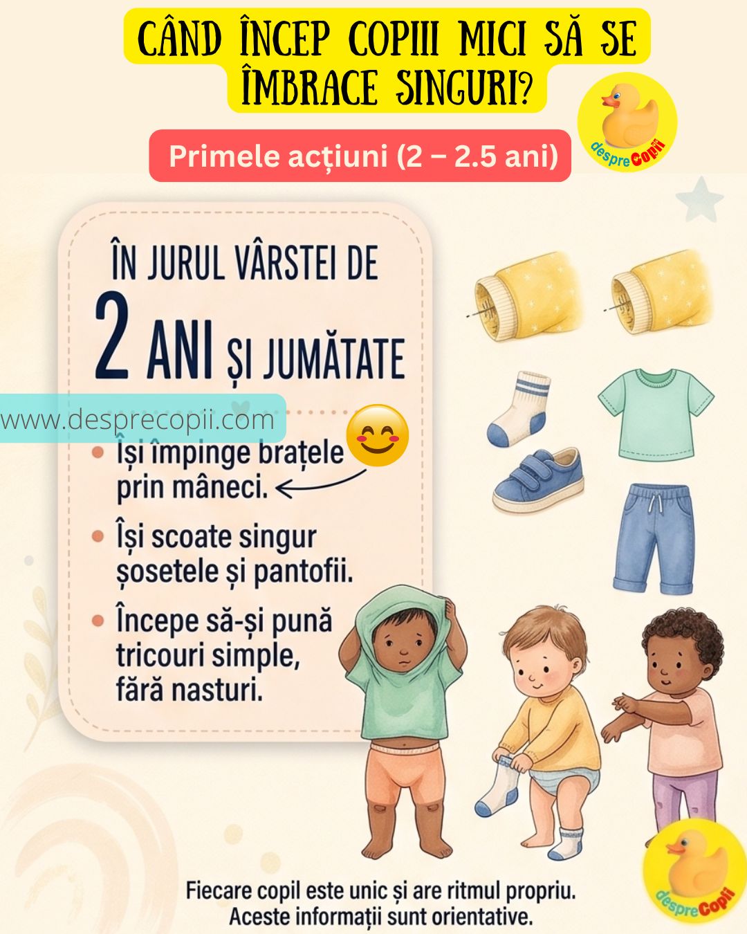 copilul se imbraca singur 2 ani 