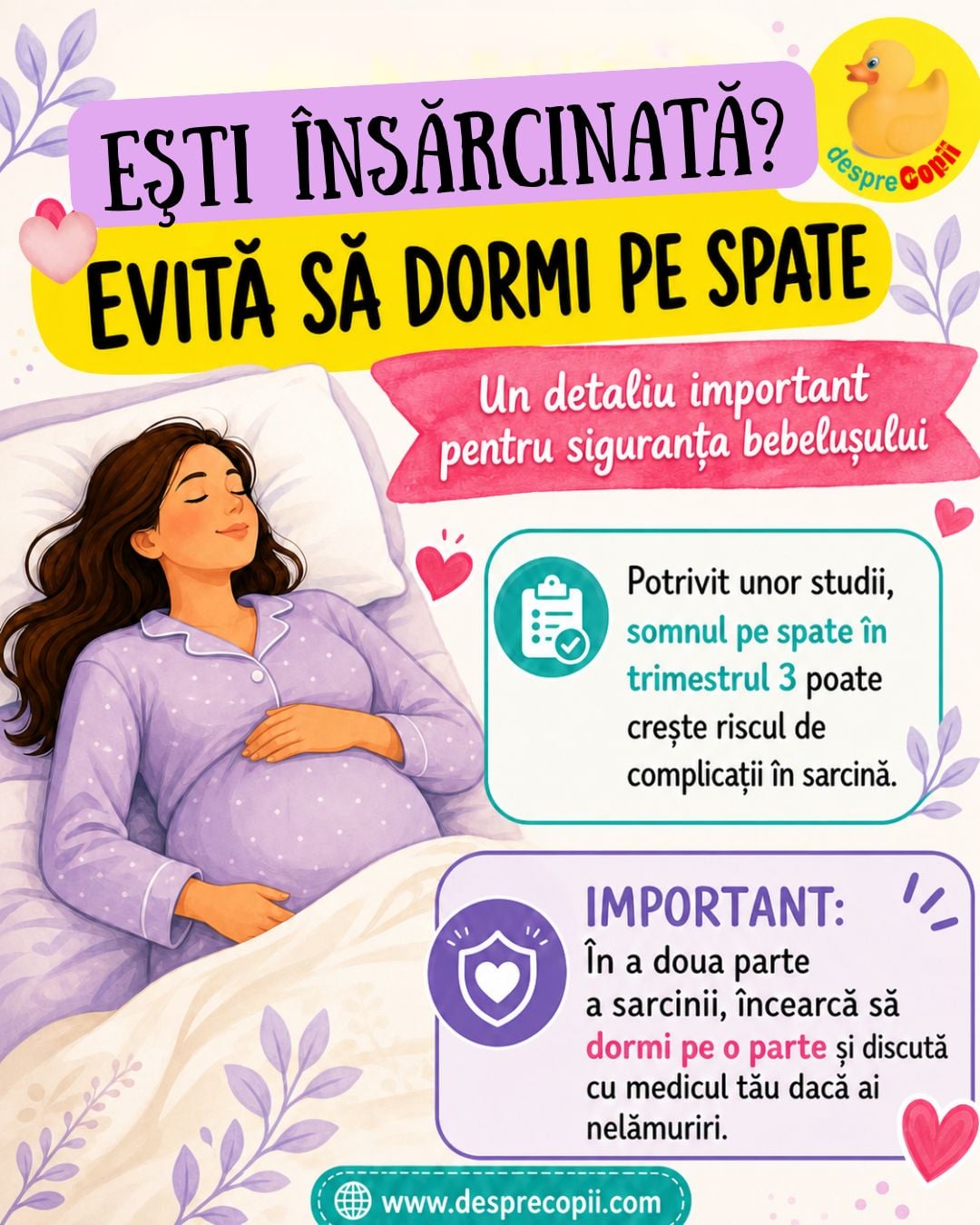 somn pe spate sarcina