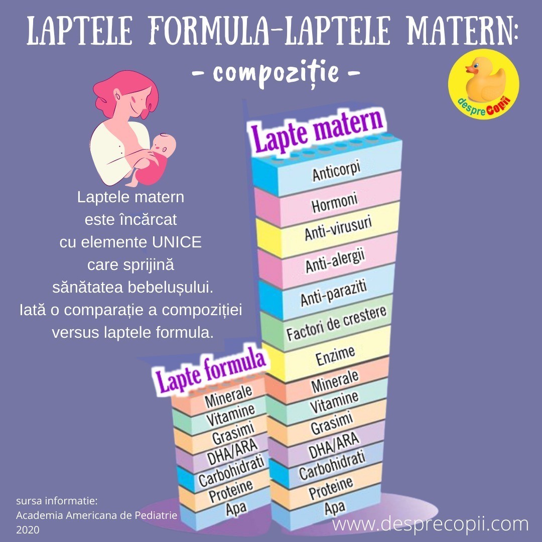 lapte matern infografic
