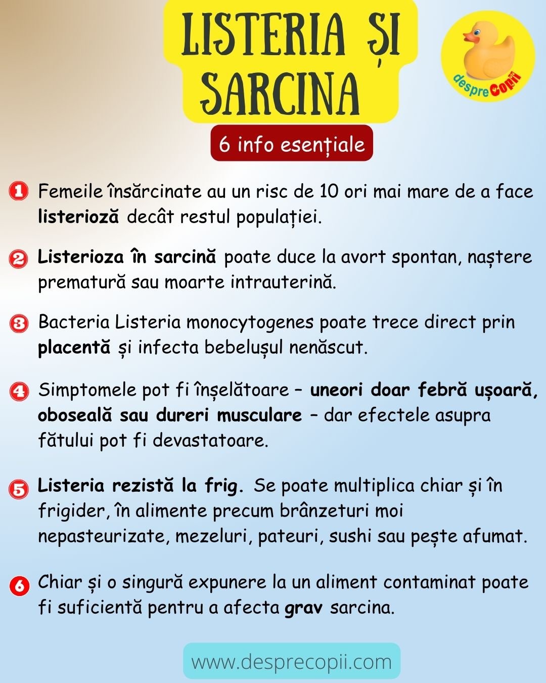 listeria sarcina infectie