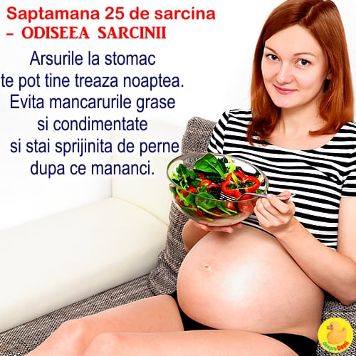 Cat de mare este burta in Saptamana 25 de sarcina: bebe dezvolta de acum o preferinta pentru dulciuri (VIDEO)