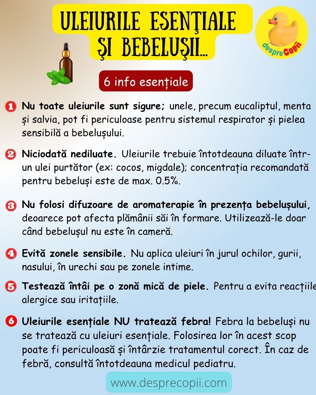 ulei esential bebelusi 