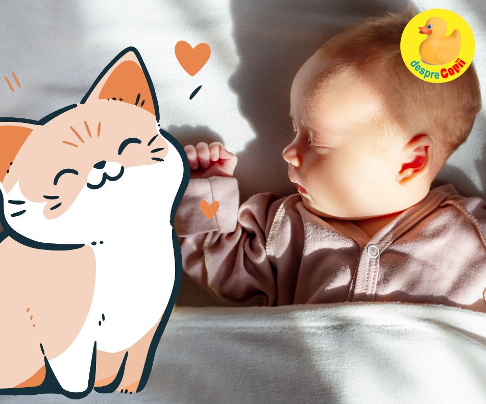 Prima zi cu bebe acasa a fost cu adevarat cea mai frumoasa zi, iar pisica a fost si ea prezenta - jurnal de mami de bebe
