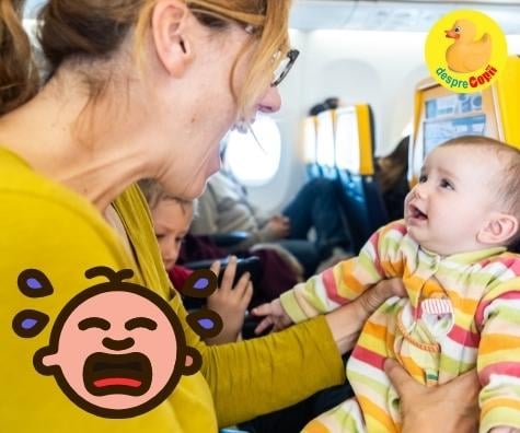 De ce plange bebelusul in avion: cauzele si 3 sfaturi practice