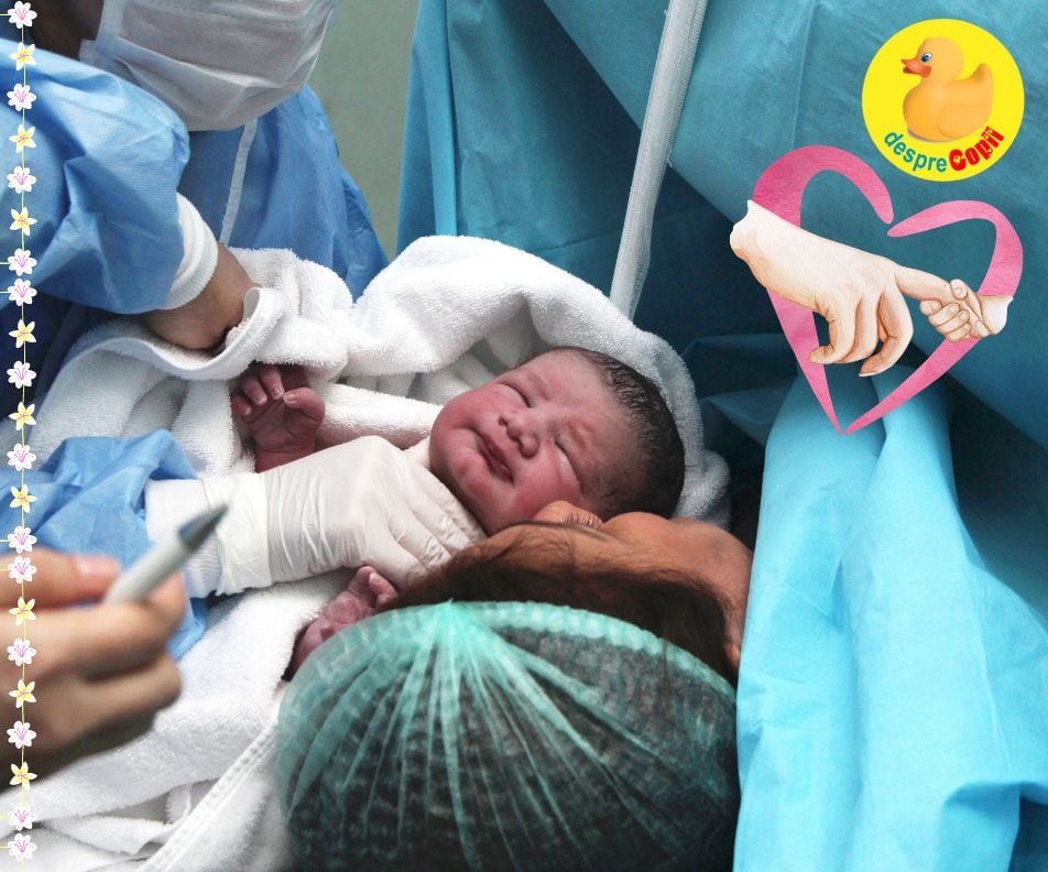 Nu aveam cum să nasc natural - bebe avea 4440g. Cezariană în săptămâna 40 la maternitatea Cuza Vodă din Iași
