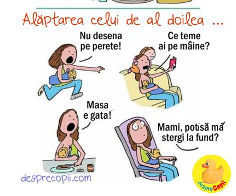 Evoluția alăptării la al doilea copil