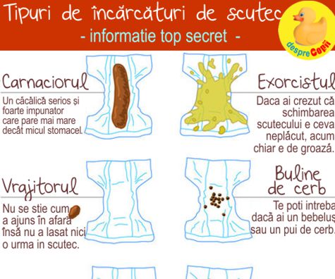 Conținutul unui scutec de bebeluș - DIAGRAMA incărcăturilor