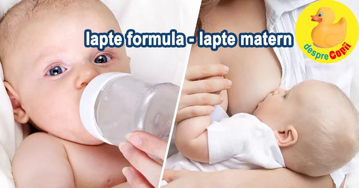 Diferențele nutriționale dintre laptele mamei și laptele formula pentru bebeluși