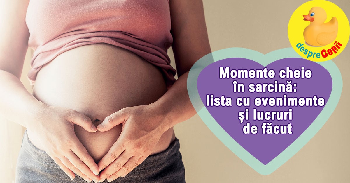 Momente CHEIE in sarcină: lista cu evenimente și lucruri de făcut 🔑