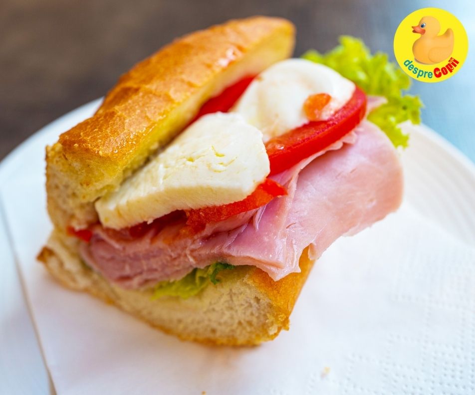 Sandwich pizza cu sunca