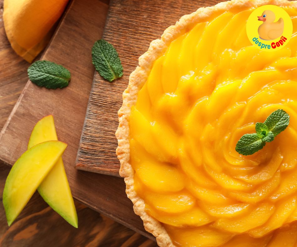 Tarta cu mango si crema fina de vanilie: desert exotic, usor si elegant